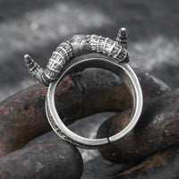Thor Goat Tanngrisnir Adjustable Ring in 999 Sterling Silver