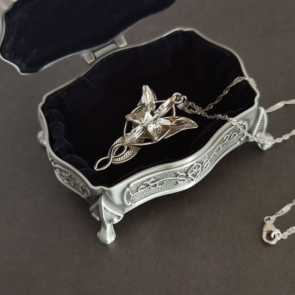 Evenstar of Alfheim 925 Sterling Silver Necklace with Zircon Stones