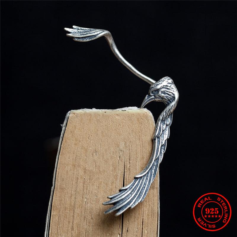 Allfather Raven 925 Sterling Silver Earring - TheWarriorLodge