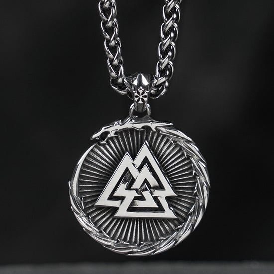 The Valknut and the Vegvisir 316L Stainless Steel Necklace ...