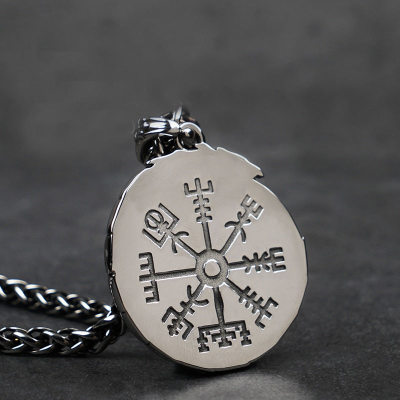 The Valknut and the Vegvisir 316L Stainless Steel Necklace