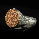 Vegvisir The Viking Compass Steel and Brass Ring