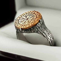 Vegvisir The Viking Compass Steel and Brass Ring