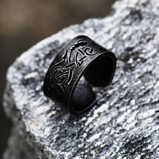 Dark Runes 8mm Adjustable Ring
