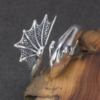 Fafnir the Wise 925 Sterling Silver Adjustable Ring and Bracelet