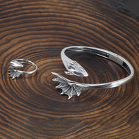 Fafnir the Wise 925 Sterling Silver Adjustable Ring and Bracelet