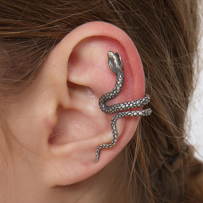 Jörmungandr the Midgard Serpent 925 Sterling Silver Earring