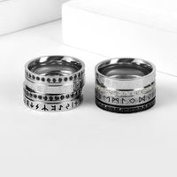 Viking Rune Ring With Zircon Stones in 316L Stainless Steel