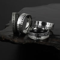 Viking Rune Ring With Zircon Stones in 316L Stainless Steel