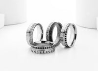 Viking Rune Ring With Zircon Stones in 316L Stainless Steel