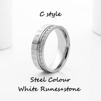 Viking Rune Ring With Zircon Stones in 316L Stainless Steel