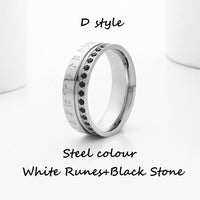 Viking Rune Ring With Zircon Stones in 316L Stainless Steel