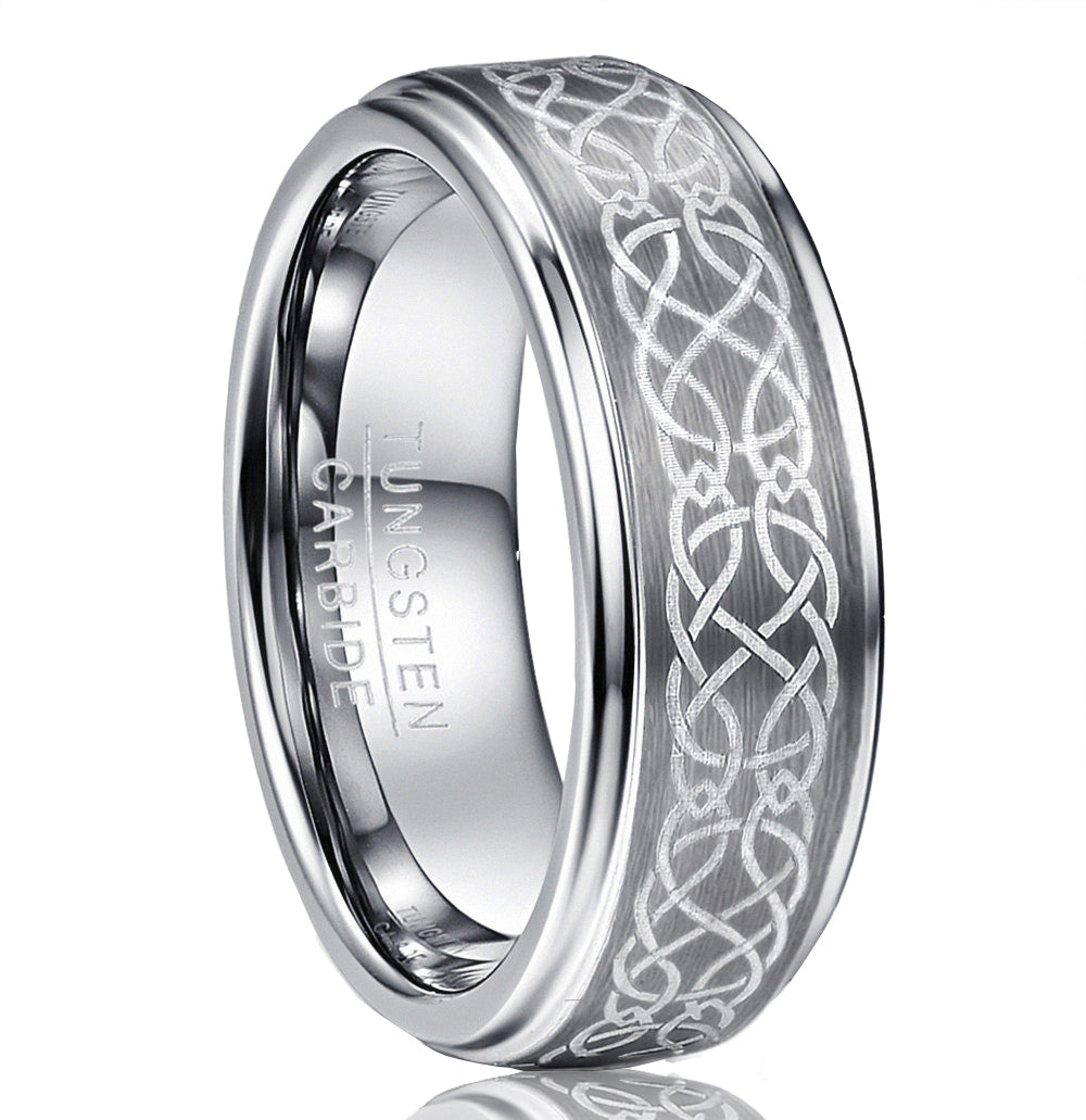 Norse Knot 8mm Tungsten Carbide Ring