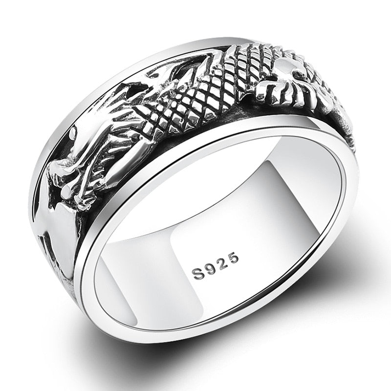 Jörmungandr 925 Sterling Silver Rotatable Ring