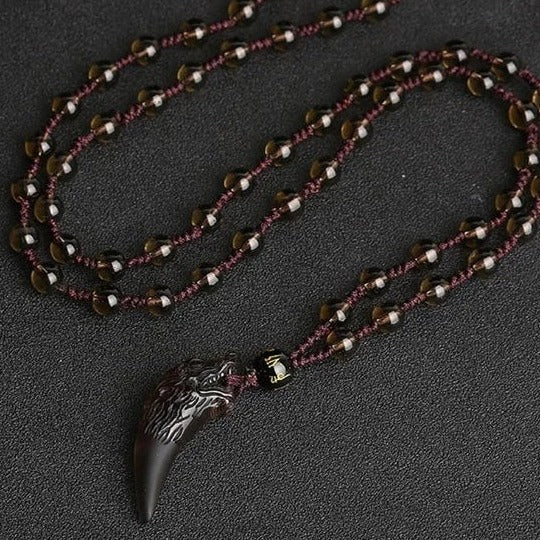 Fenrir's Fang - carved Obsidian Necklace