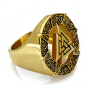 Encircled Walknut - Odin's Rune Ring Golden