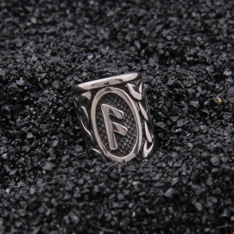 Stainless Steel Runes Beard Rings - 24pcs