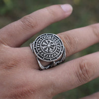 Huginn and Muninn bring Vegvisir - Odin Ravens Ring
