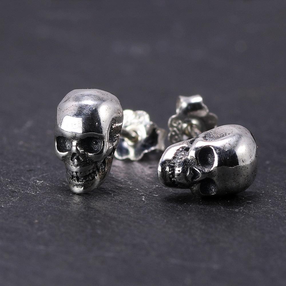 925 Sterling Silver Hel Skull Earrings