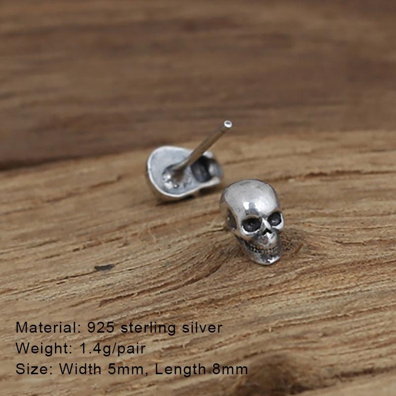925 Sterling Silver Hel Skull Earrings - TheWarriorLodge