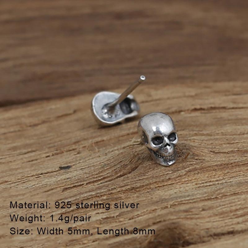 925 Sterling Silver Hel Skull Earrings