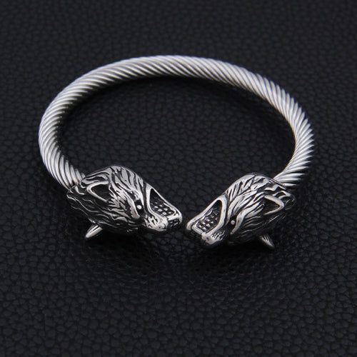 Geri and Freki - Odin's Wolves Stainless Steel Bracelet