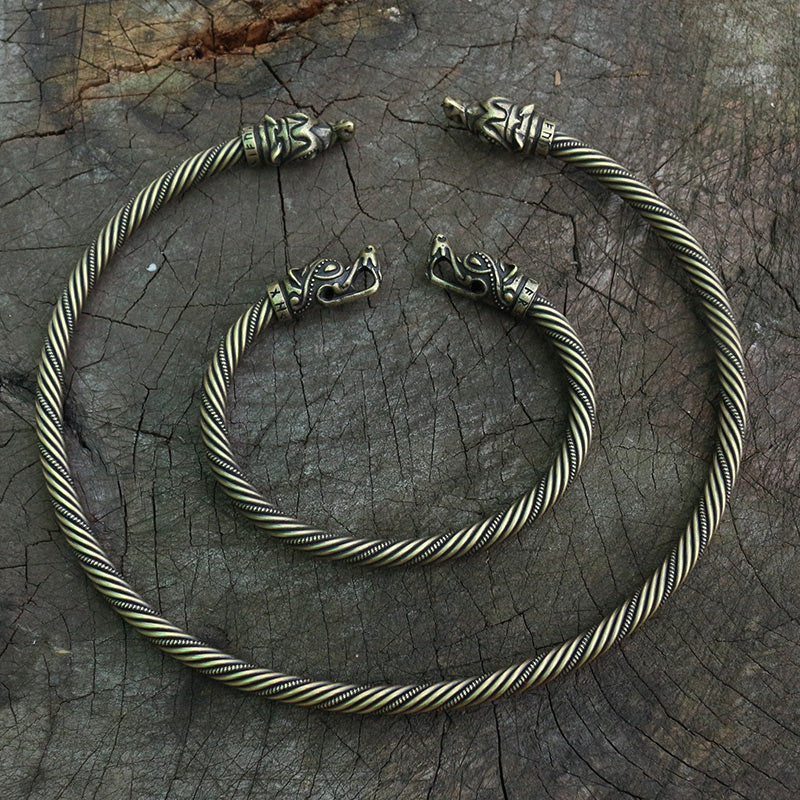 Torc of Geri and Freki - Odin's Wolves Torc Necklace and Arm ring