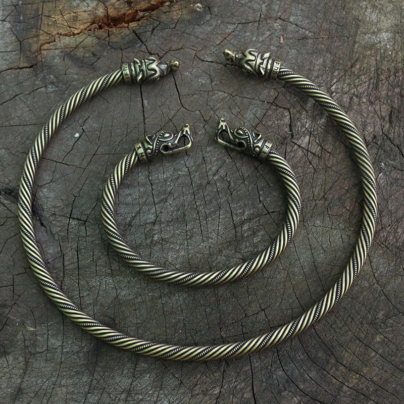 Torc of Geri and Freki - Odin's Wolves Torc Necklace and Arm ring